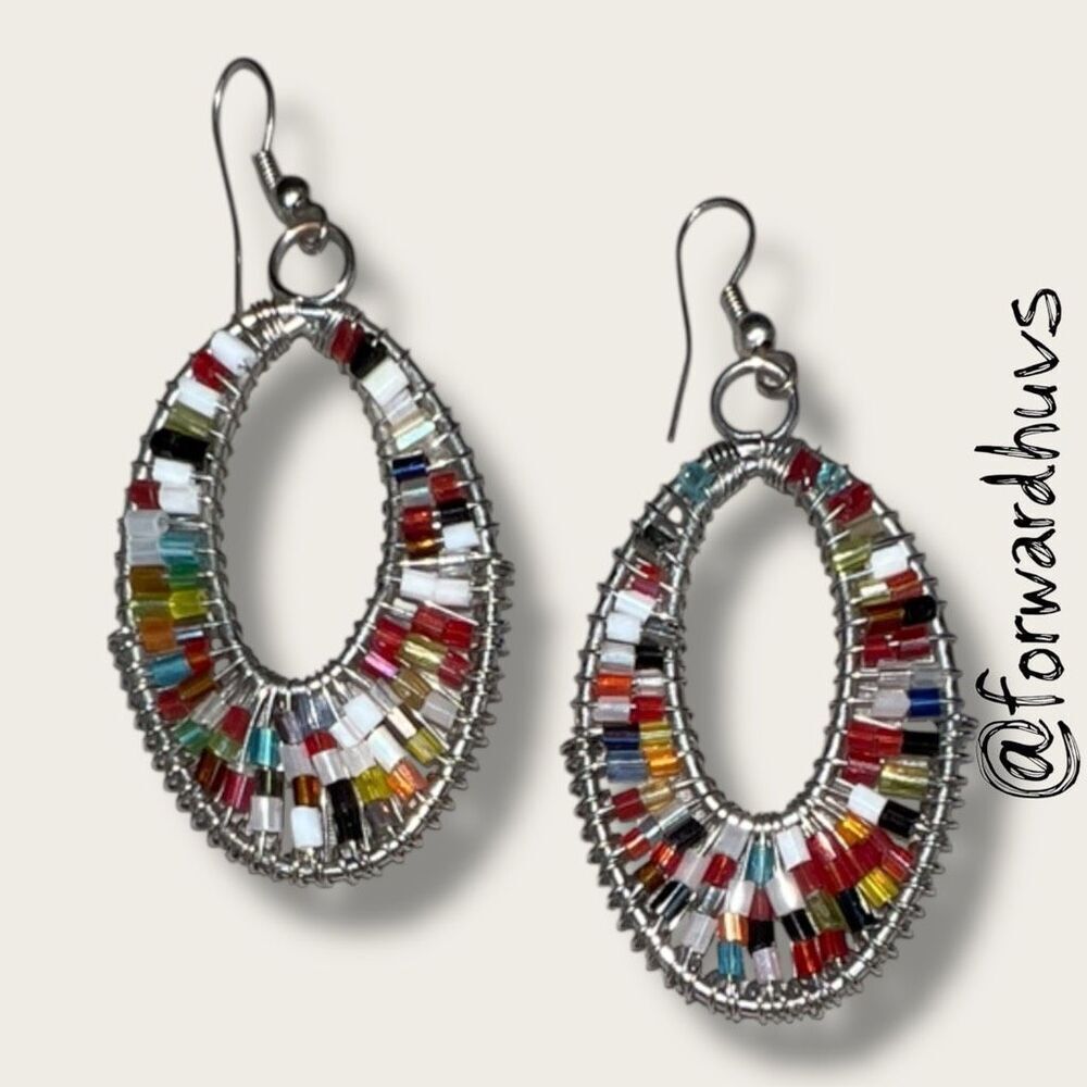 Bundle Sale 3 for $15 | Hand Crafted Multicolored Seed Bead Earrings